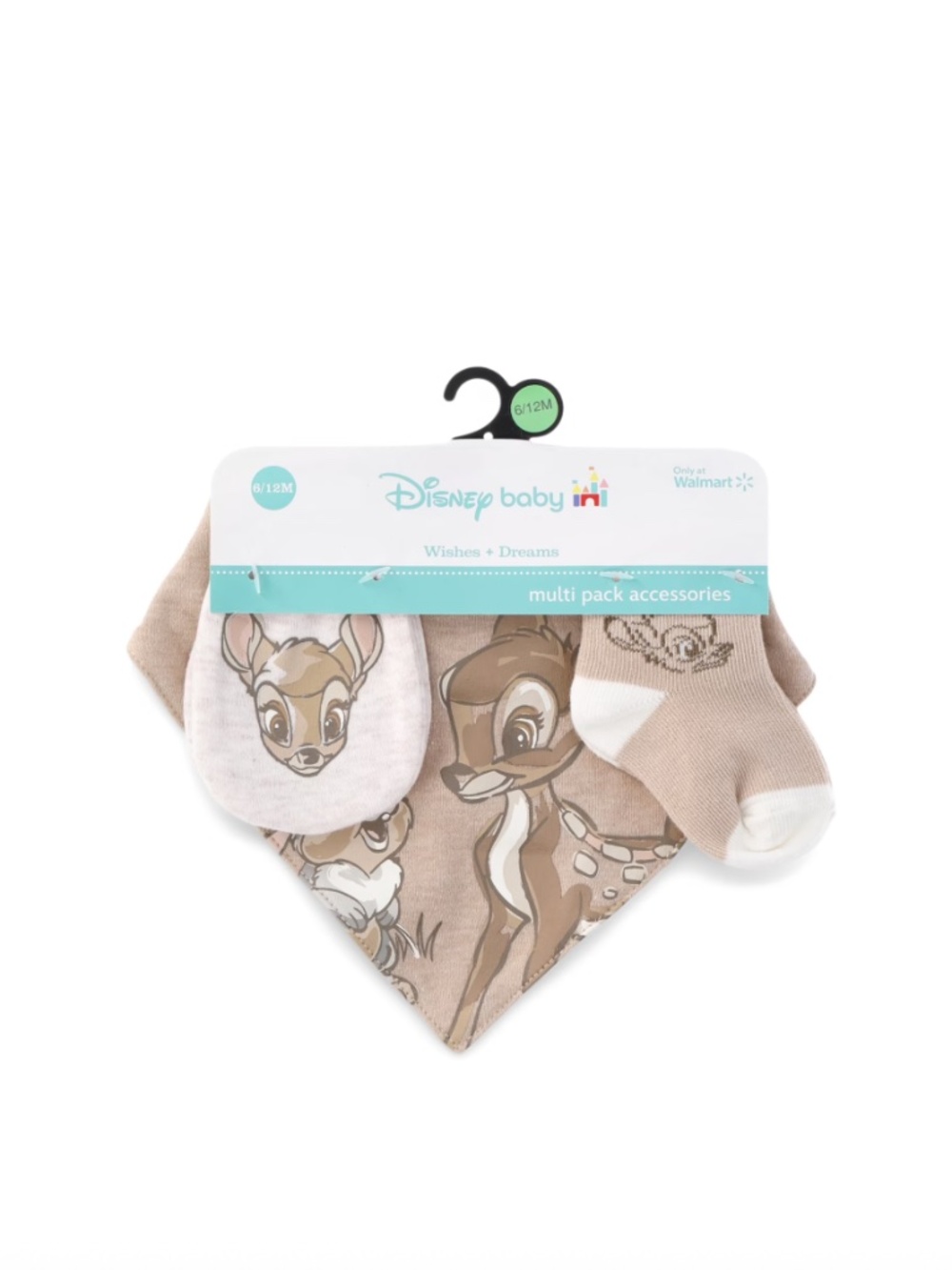 Disney Baby Wishes + Dreams Character Infant Baby Accessories Bib, Socks, Mitten
